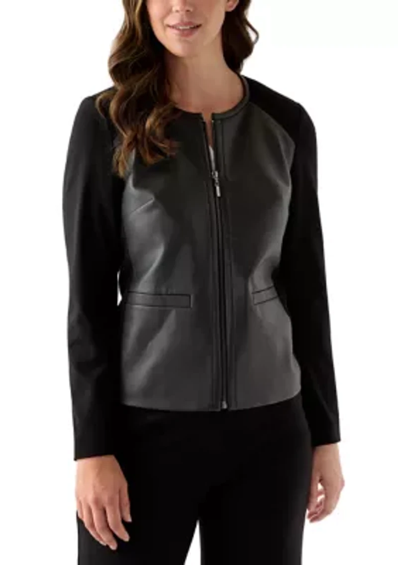 Women's Faux Leather Moto Jacket