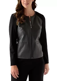 Women's Faux Leather Moto Jacket