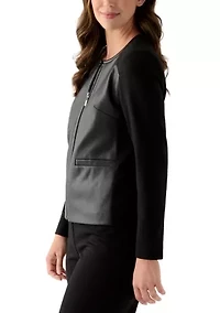 Women's Faux Leather Moto Jacket