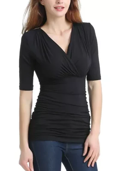 Ruched V-Neck Top