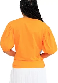 NCAA Florida A&M Rattlers FAMU Puff Sleeve V-Neck T-Shirt