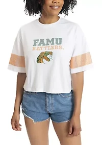 NCAA Florida A&M Rattlers Oversized Cropped Graphic T-Shirt