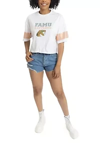 NCAA Florida A&M Rattlers Oversized Cropped Graphic T-Shirt