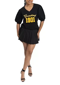 NCAA Grambling State Tigers Puff Sleeve V-Neck T-Shirt