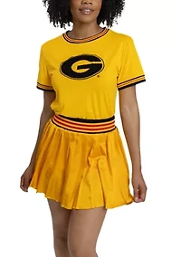 NCAA Grambling State Tigers Pleated Tennis Skirt and T-Shirt Set