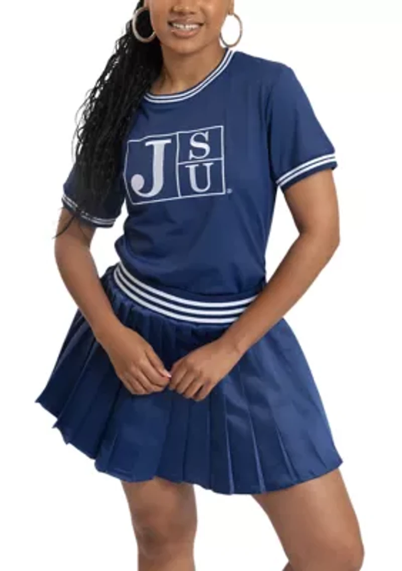 NCAA Jackson State Tigers Pleated Tennis Skirt and T-Shirt Set