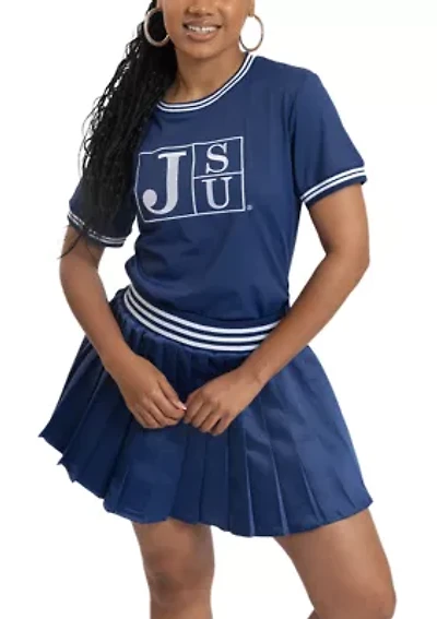 NCAA Jackson State Tigers Pleated Tennis Skirt and T-Shirt Set
