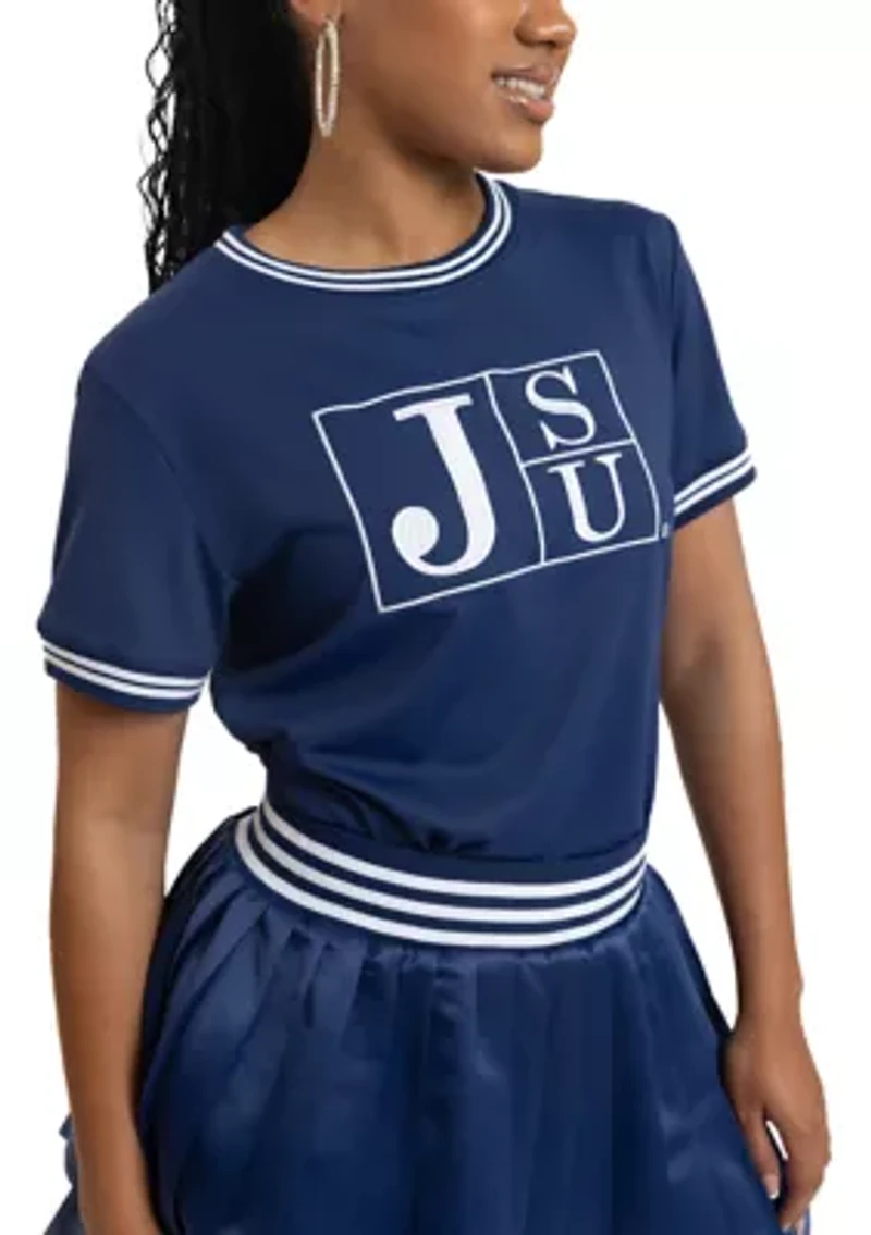 NCAA Jackson State Tigers Pleated Tennis Skirt and T-Shirt Set