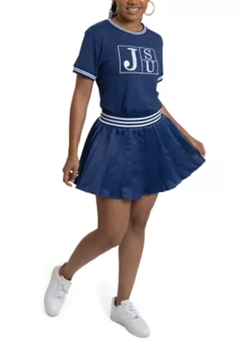 NCAA Jackson State Tigers Pleated Tennis Skirt and T-Shirt Set