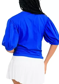 NCAA NC A&T Aggies V-Neck Puff Sleeve Top