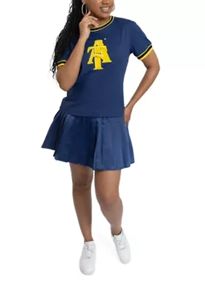 NCAA NC A&T Aggies Pleated Tennis Skirt and T-Shirt Set