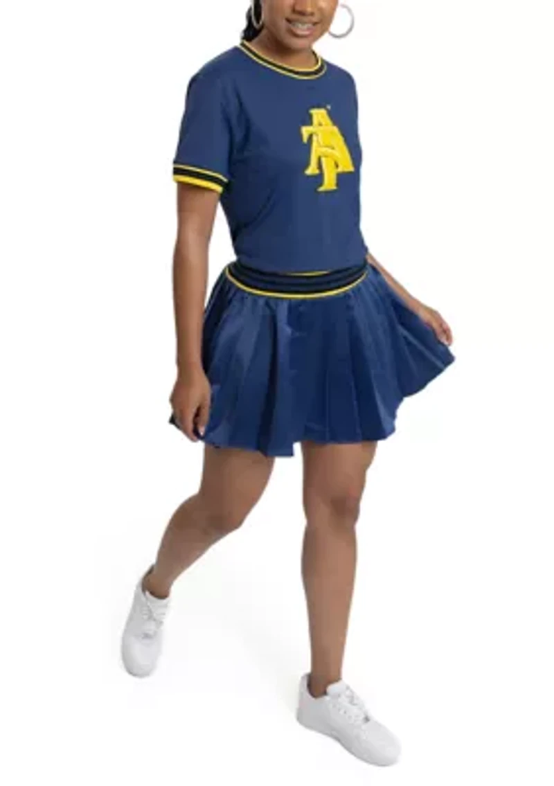 NCAA NC A&T Aggies Pleated Tennis Skirt and T-Shirt Set