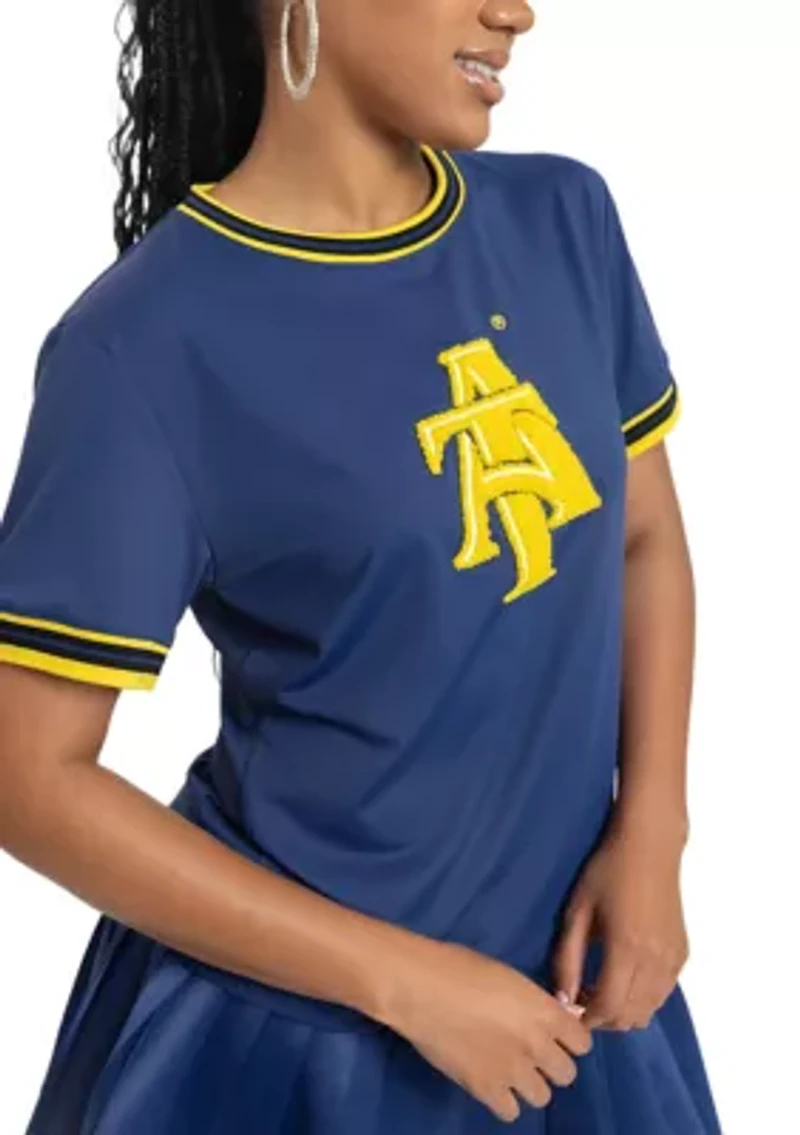 NCAA NC A&T Aggies Pleated Tennis Skirt and T-Shirt Set
