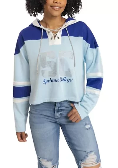 NCAA Spelman Cropped Graphic Sweatshirt Hoodie