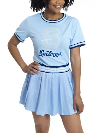 NCAA Spelman Jaguars Pleated Tennis Skirt and T-Shirt Set