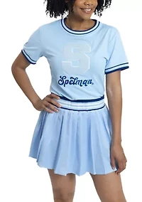 NCAA Spelman Jaguars Pleated Tennis Skirt and T-Shirt Set