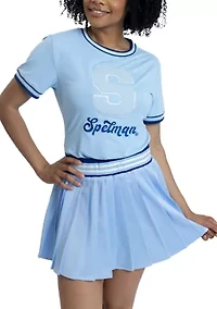 NCAA Spelman Jaguars Pleated Tennis Skirt and T-Shirt Set