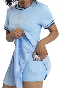 NCAA Spelman Jaguars Pleated Tennis Skirt and T-Shirt Set
