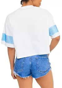 NCAA Spelman Jaguars Cropped Rhinestone T-Shirt