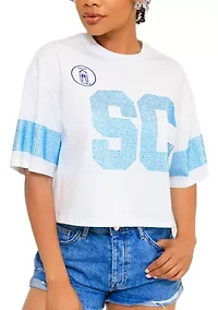 NCAA Spelman Jaguars Cropped Rhinestone T-Shirt
