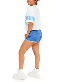 NCAA Spelman Jaguars Cropped Rhinestone T-Shirt