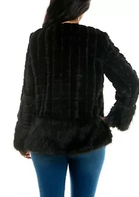 Mixed faux fur jacket
