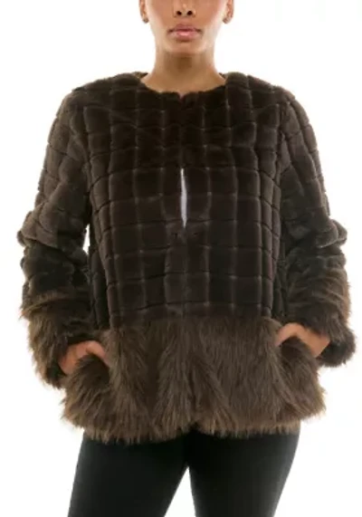 Mixed faux fur jacket