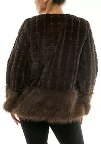 Mixed faux fur jacket