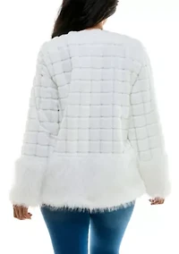 Mixed faux fur jacket