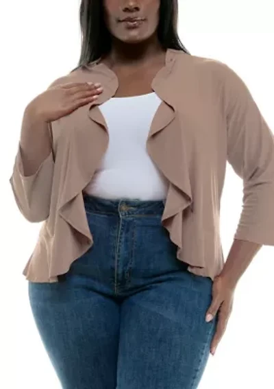 Ruffle front bolero solid