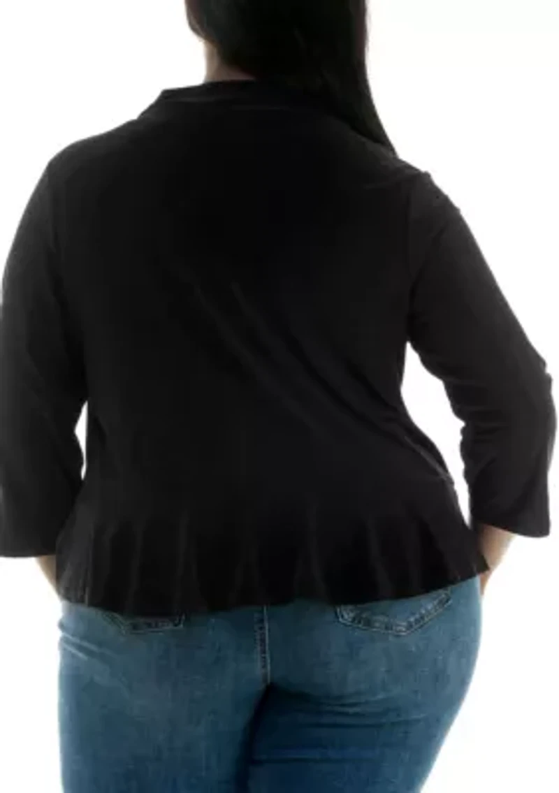 Ruffle front bolero solid