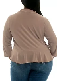 Ruffle front bolero solid