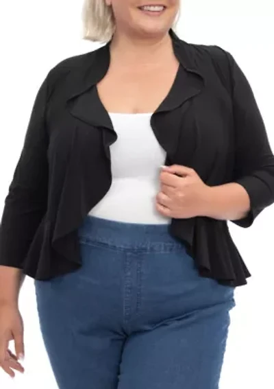 Ruffle front bolero mesh back