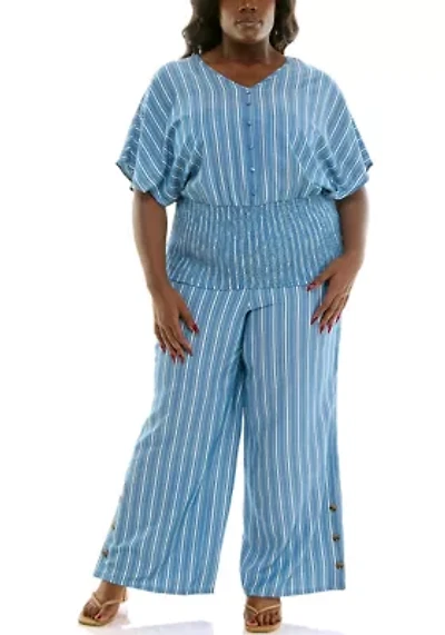 Plus Smocked Kimono Top