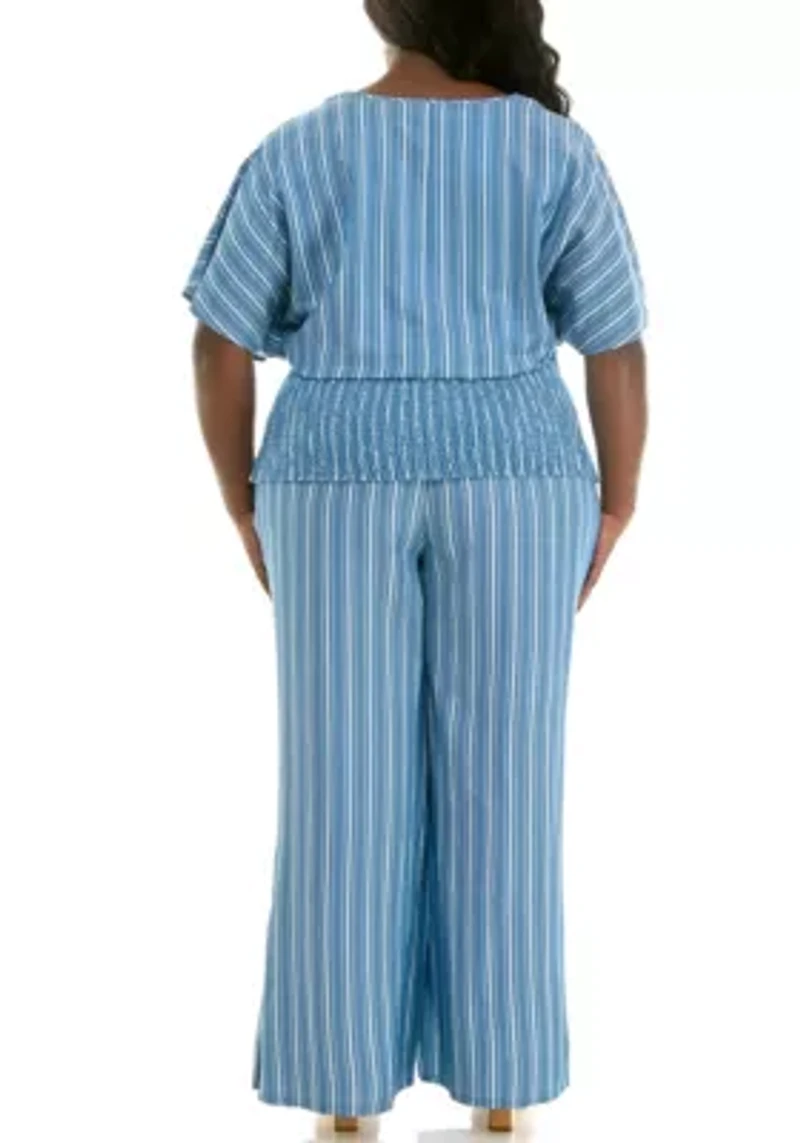 Plus Smocked Kimono Top
