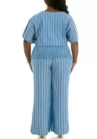 Plus Smocked Kimono Top
