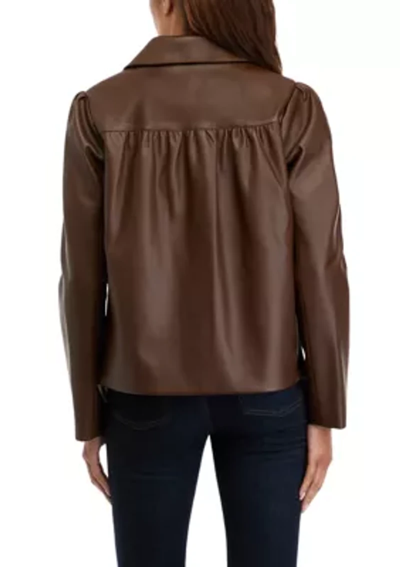 Women's Cropped Leather Jacket
