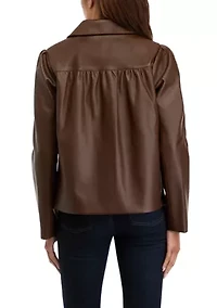 Women's Cropped Leather Jacket