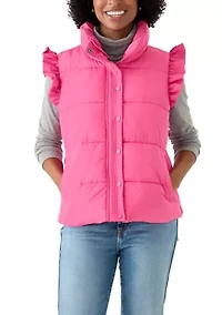 Women's Flutter Sleeve Puffer Vest