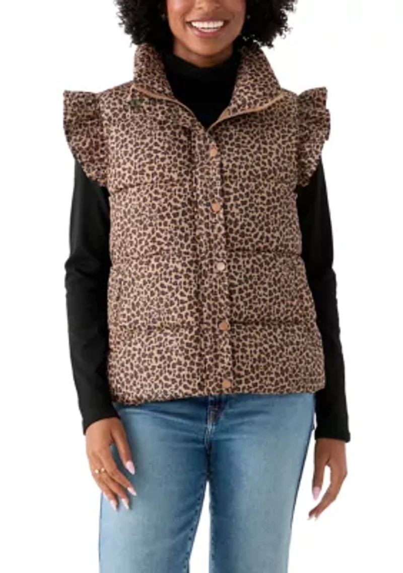 Women's Flutter Sleeve Puffer Vest