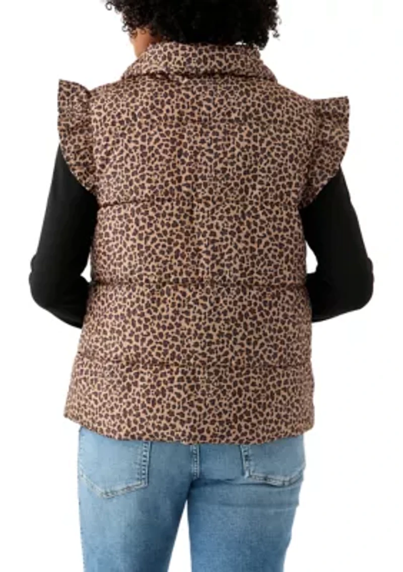 Women's Flutter Sleeve Puffer Vest