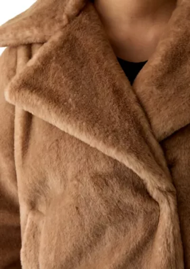 Plus Long Sleeve Fur Jacket