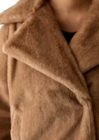 Plus Long Sleeve Fur Jacket