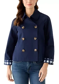 Women's Long Sleeve Button Up Collar Jacket