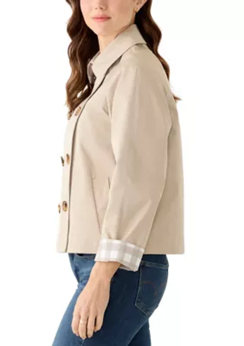 Women's Long Sleeve Button Up Collar Jacket