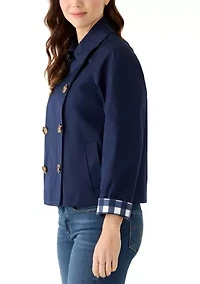 Women's Long Sleeve Button Up Collar Jacket