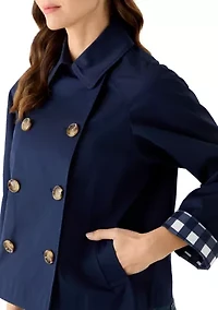 Women's Long Sleeve Button Up Collar Jacket