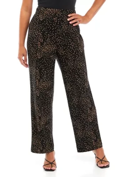 Petite Wide Leg Printed Knit Pants