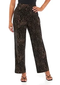Petite Wide Leg Printed Knit Pants