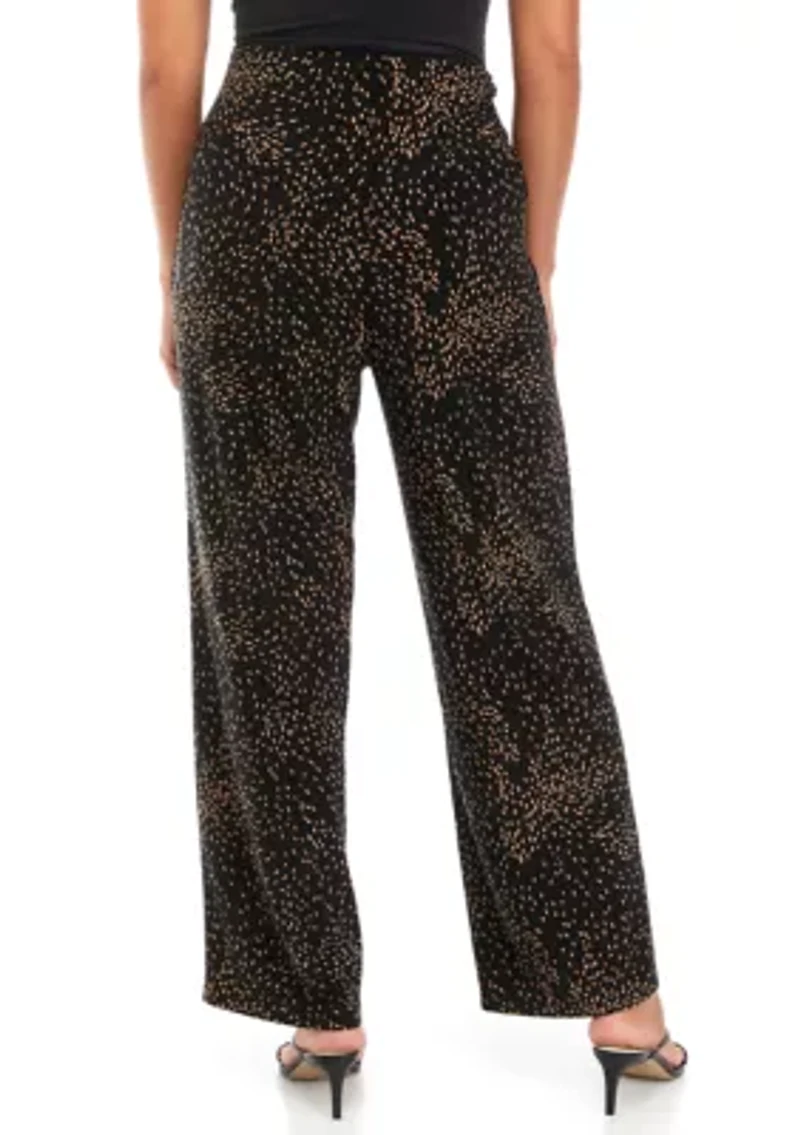 Petite Wide Leg Printed Knit Pants